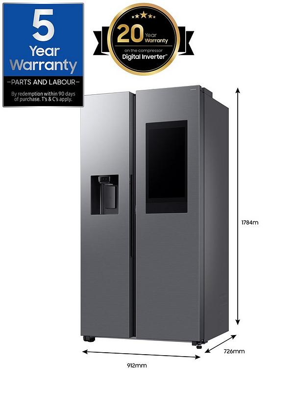 Samsung Series 8 On-device Bixby RS80F66KBFEU Wifi Connected Plumbed Total No Frost American Fridge Freezer - Black - B Rated - Image 7
